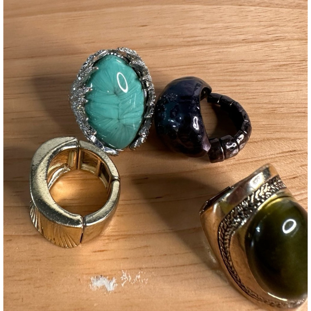 Rings Lot Costume Jewelry Fashion Stretch Bands